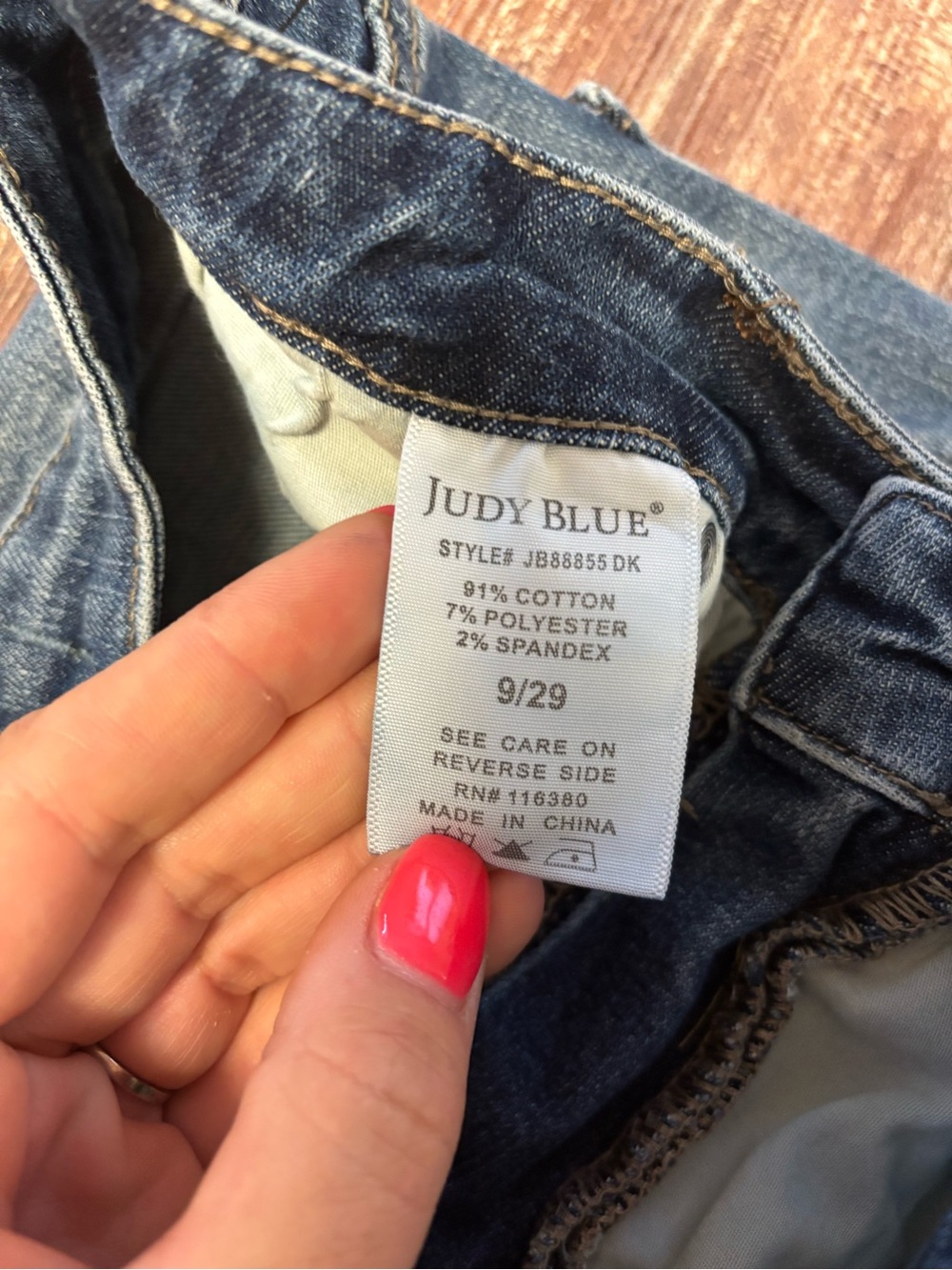 Judy Blue Flare Wide Leg Jeans Medium Blue Wash Denim Pants Size 9 Waist 29 - Picture 6 of 8
